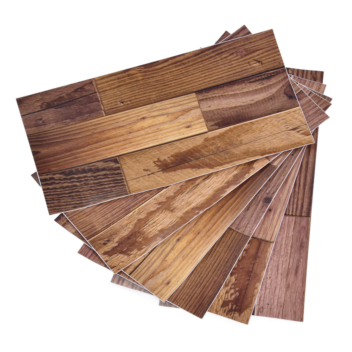 18PCS Wall Stickers Peel and Paste Wood Grain Furniture Refurbishment Sticker Waterproof for Kitchen Bathroom