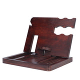 Desktop Storage Bracket Multifunctional Wooden Mobile Phone Base Watch Glasses Key Desktop Storage Bracket - Front View