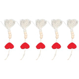 5Pcs Tassel Pendant Heart Design Light Weight Bohemian Tassel Cute Keychains for Home Car Wall Decoration GiftsRed