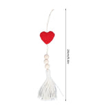 5Pcs Tassel Pendant Heart Design Light Weight Bohemian Tassel Cute Keychains for Home Car Wall Decoration GiftsRed