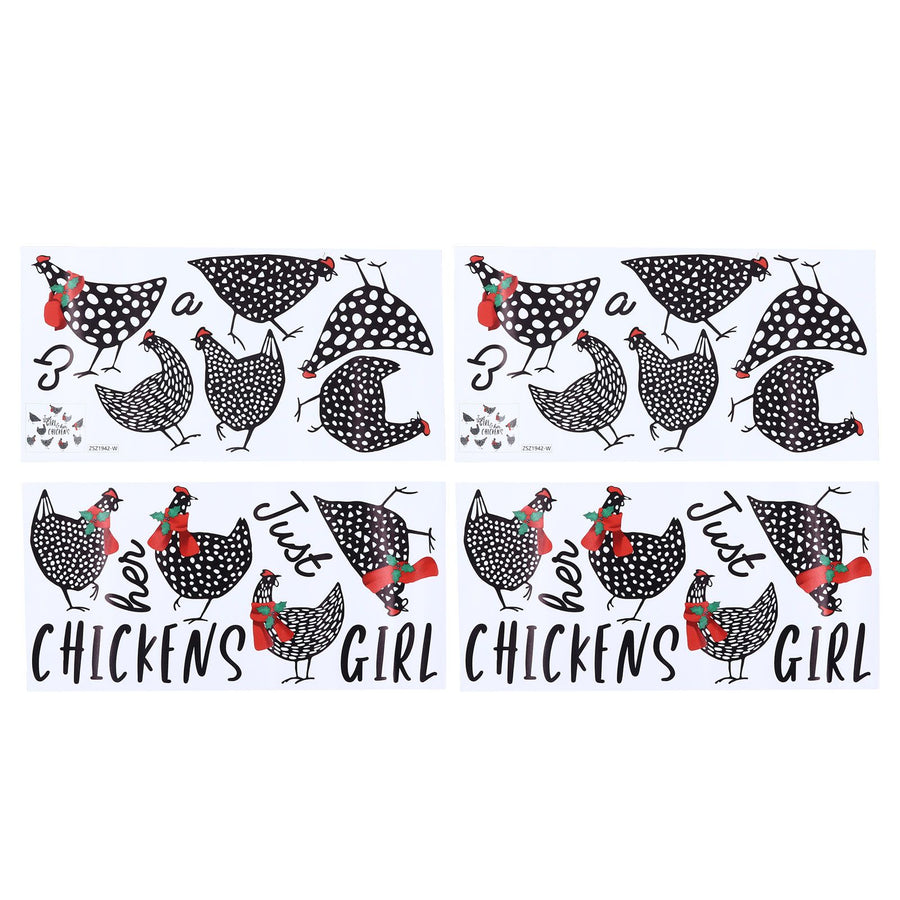 4pcs Kitchen Wall Stick 60x30cm Chicken Shape Creativity Simple Removable Decorative Wall Stickers