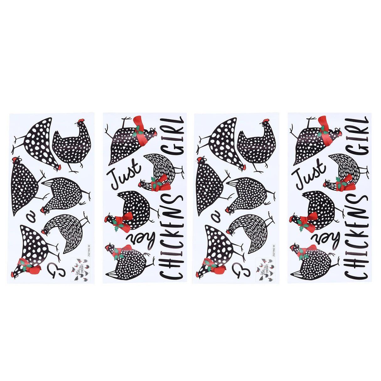 4pcs Kitchen Wall Stick 60x30cm Chicken Shape Creativity Simple Removable Decorative Wall Stickers