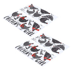 4pcs Kitchen Wall Stick 60x30cm Chicken Shape Creativity Simple Removable Decorative Wall Stickers
