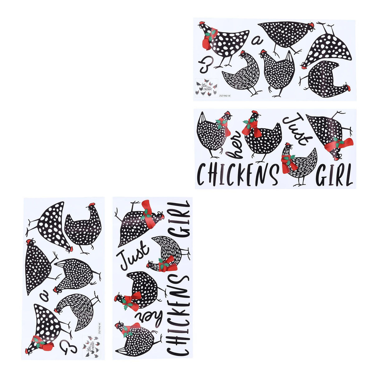 4pcs Kitchen Wall Stick 60x30cm Chicken Shape Creativity Simple Removable Decorative Wall Stickers