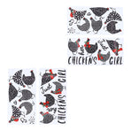 4pcs Kitchen Wall Stick 60x30cm Chicken Shape Creativity Simple Removable Decorative Wall Stickers