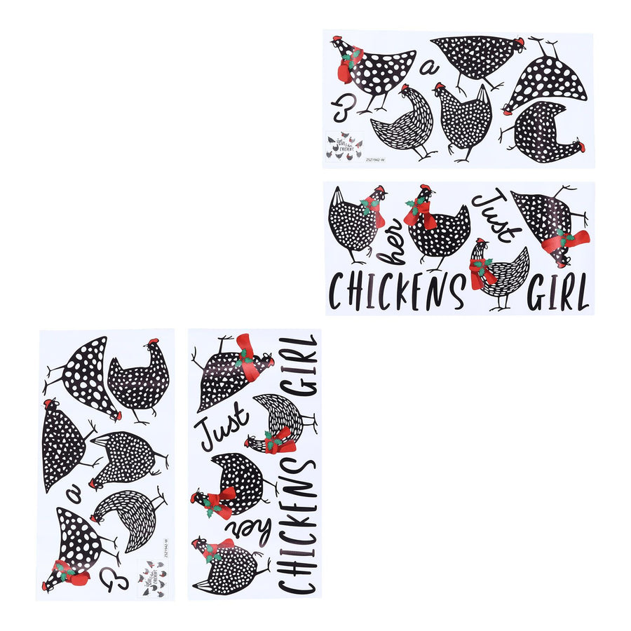 4pcs Kitchen Wall Stick 60x30cm Chicken Shape Creativity Simple Removable Decorative Wall Stickers