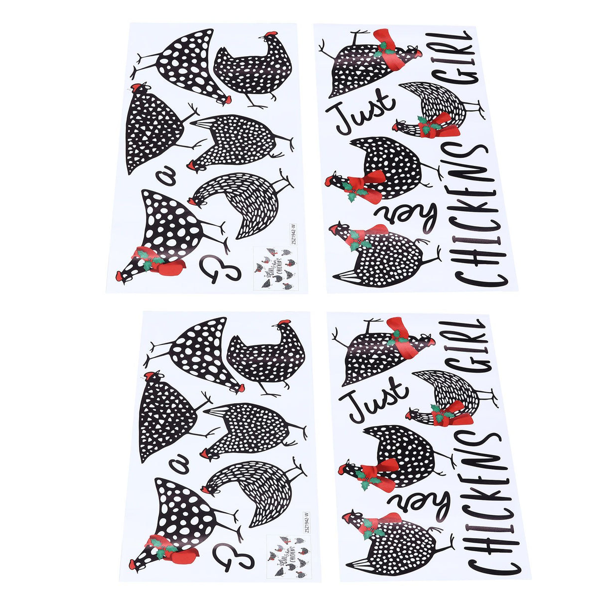 4pcs Kitchen Wall Stick 60x30cm Chicken Shape Creativity Simple Removable Decorative Wall Stickers
