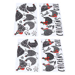 4pcs Kitchen Wall Stick 60x30cm Chicken Shape Creativity Simple Removable Decorative Wall Stickers