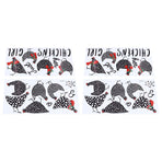 4pcs Kitchen Wall Stick 60x30cm Chicken Shape Creativity Simple Removable Decorative Wall Stickers