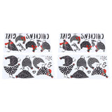4pcs Kitchen Wall Stick 60x30cm Chicken Shape Creativity Simple Removable Decorative Wall Stickers - Rear View