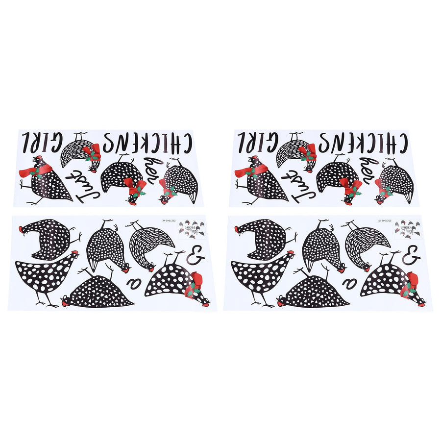 4pcs Kitchen Wall Stick 60x30cm Chicken Shape Creativity Simple Removable Decorative Wall Stickers