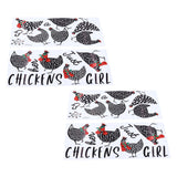 4pcs Kitchen Wall Stick 60x30cm Chicken Shape Creativity Simple Removable Decorative Wall Stickers
