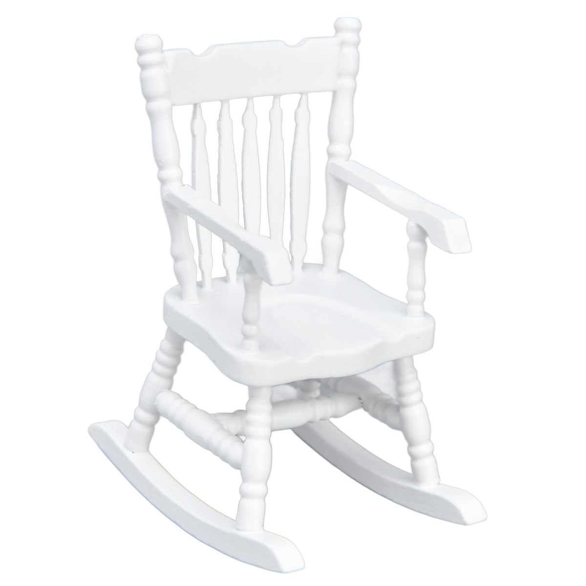 1:12 Dollhouse Chair Wood Doll House Miniature Rocking Chair White Mini Dollhouse Furniture