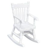 1:12 Dollhouse Chair Wood Doll House Miniature Rocking Chair White Mini Dollhouse Furniture