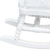 1:12 Dollhouse Chair Wood Doll House Miniature Rocking Chair White Mini Dollhouse Furniture - Extra Image