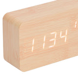 LED Digital Alarm Clock Wooden Alarm Clock Sound Control 3 Brightness Adjustment for Living Room Office - Extra Image