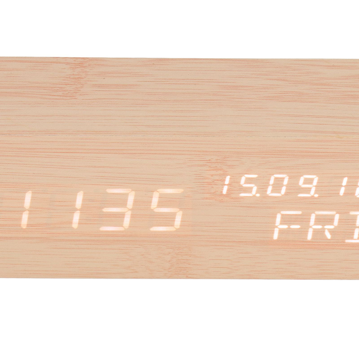 LED Digital Alarm Clock Wooden Alarm Clock Sound Control 3 Brightness Adjustment for Living Room Office