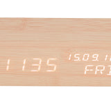 LED Digital Alarm Clock Wooden Alarm Clock Sound Control 3 Brightness Adjustment for Living Room Office - Extra Image