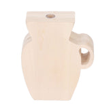 Wood Vase Simple Vintage Style Natural Pinewood Durable Sturdy Odorless Unpainted Wooden Flower Vase - Front View