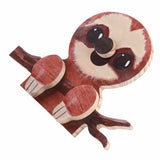 Animal Shape Glasses Holder Unique Beautiful Design Natural Odorless Composite Wood Eyeglasses Display StandSloth - Top-Down View