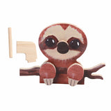 Animal Shape Glasses Holder Unique Beautiful Design Natural Odorless Composite Wood Eyeglasses Display StandSloth - Rear View
