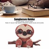 Animal Shape Glasses Holder Unique Beautiful Design Natural Odorless Composite Wood Eyeglasses Display StandSloth - Extra Image