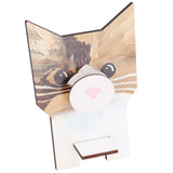 Animal Shape Glasses Holder Unique Beautiful Design Natural Odorless Composite Wood Eyeglasses Display StandCat - Top-Down View