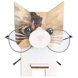 Animal Shape Glasses Holder Unique Beautiful Design Natural Odorless Composite Wood Eyeglasses Display StandCat