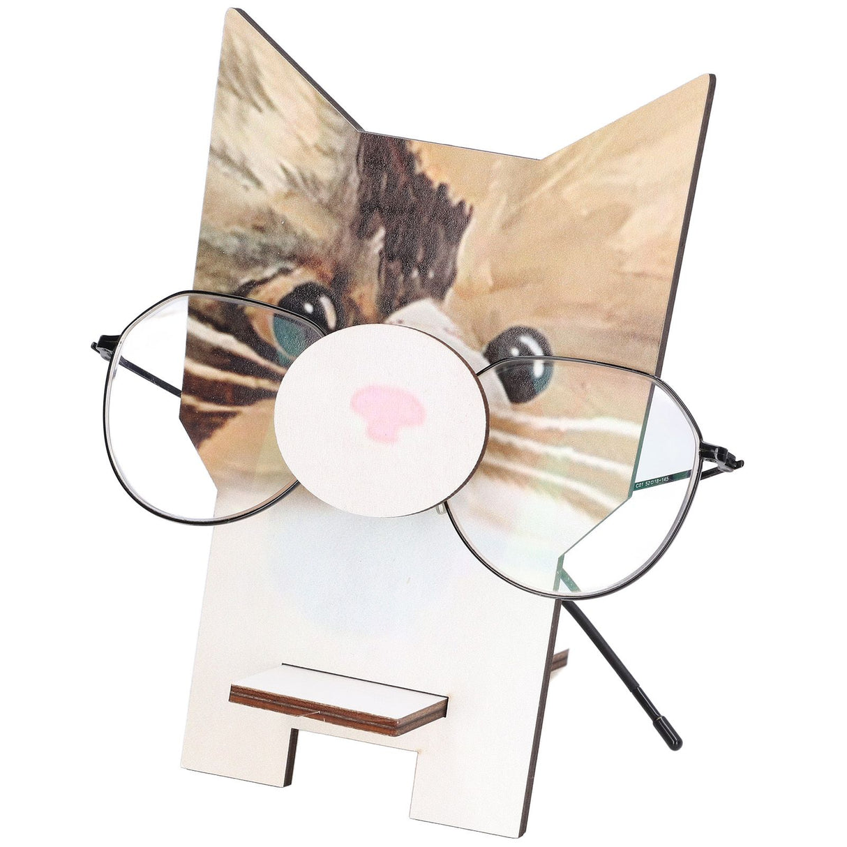 Animal Shape Glasses Holder Unique Beautiful Design Natural Odorless Composite Wood Eyeglasses Display StandCat