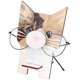 Animal Shape Glasses Holder Unique Beautiful Design Natural Odorless Composite Wood Eyeglasses Display StandCat