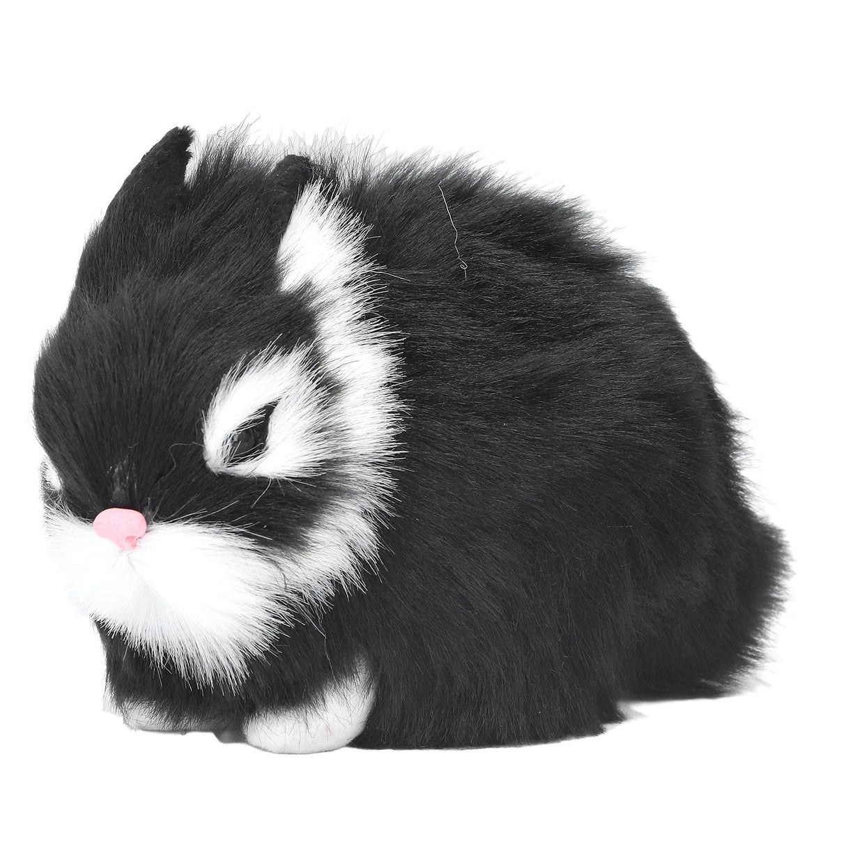 Miniature Plush Rabbits Plastic Plush Material Soft Comfortable Durable Rabbits Stuffed Doll for Table DecorationBlack