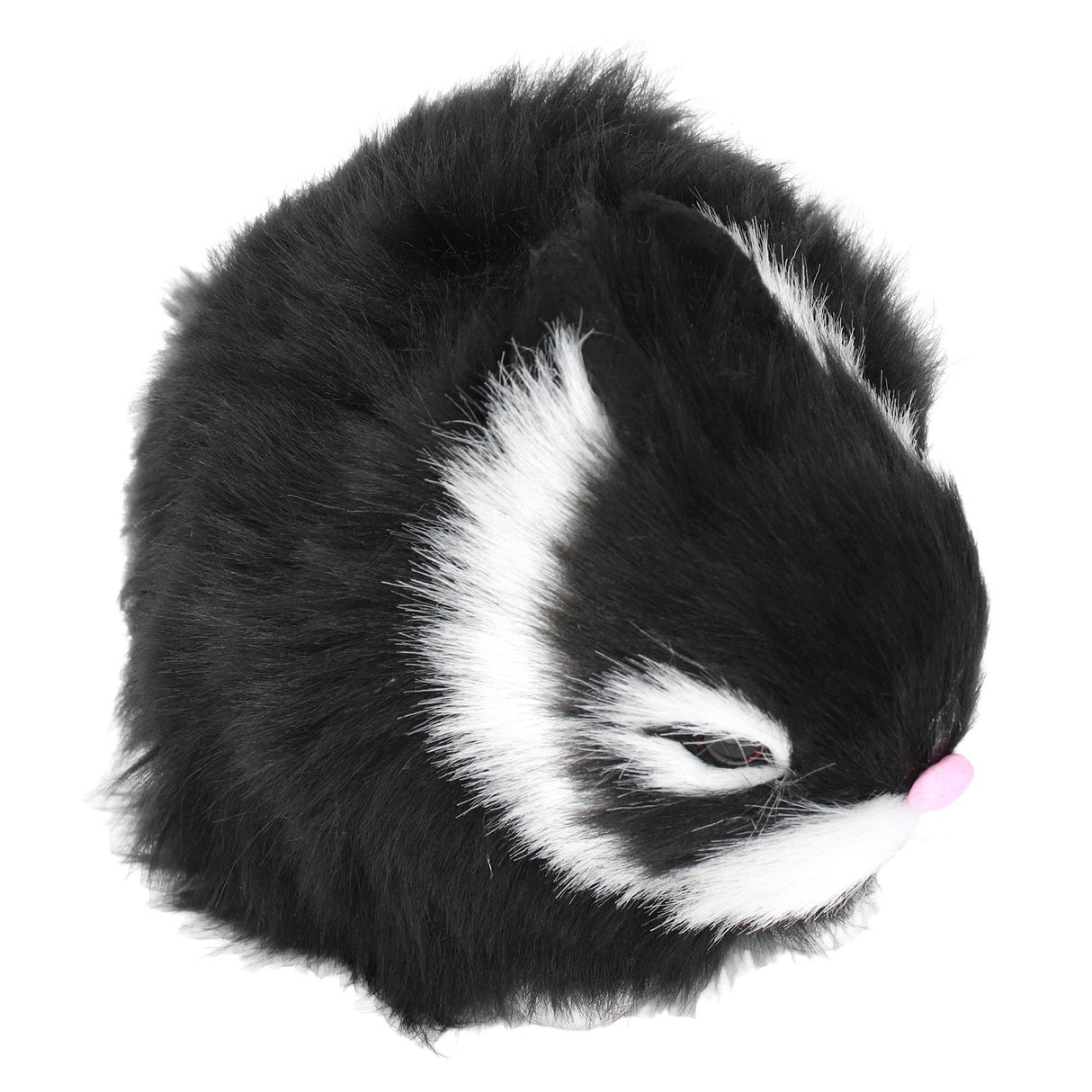 Miniature Plush Rabbits Plastic Plush Material Soft Comfortable Durable Rabbits Stuffed Doll for Table DecorationBlack