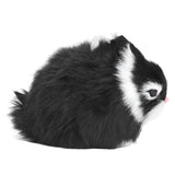 Miniature Plush Rabbits Plastic Plush Material Soft Comfortable Durable Rabbits Stuffed Doll for Table DecorationBlack - Top-Down View