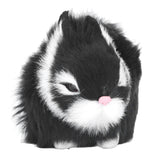 Miniature Plush Rabbits Plastic Plush Material Soft Comfortable Durable Rabbits Stuffed Doll for Table DecorationBlack - 45-Degree Angle