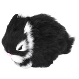 Miniature Plush Rabbits Plastic Plush Material Soft Comfortable Durable Rabbits Stuffed Doll for Table DecorationBlack
