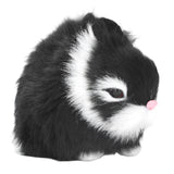 Miniature Plush Rabbits Plastic Plush Material Soft Comfortable Durable Rabbits Stuffed Doll for Table DecorationBlack - Low Angle