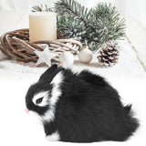Miniature Plush Rabbits Plastic Plush Material Soft Comfortable Durable Rabbits Stuffed Doll for Table DecorationBlack - Extra Image