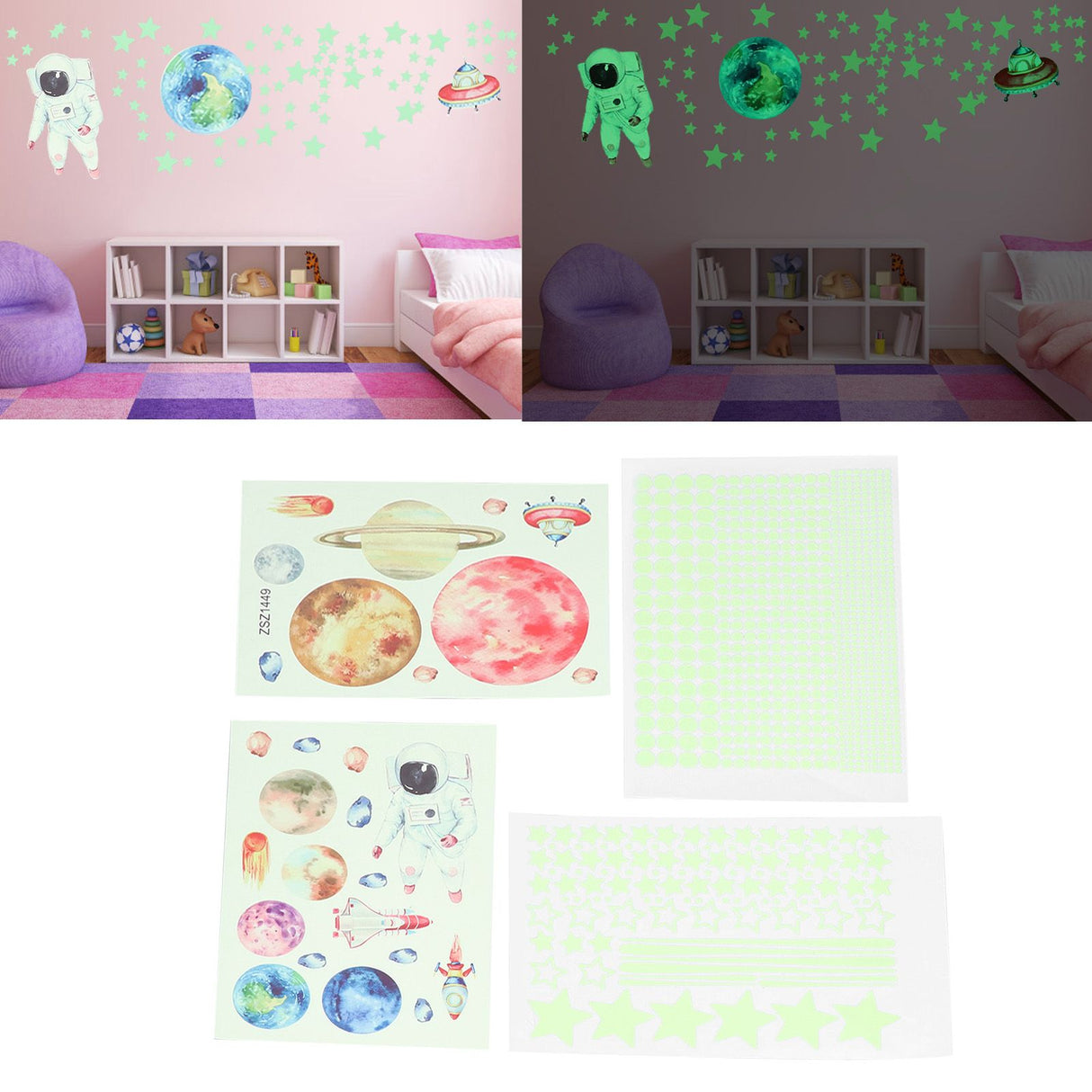 Glowing Star Luminous Wall Sticker Harmless PVC Wall Paper for Office Bedroom Decoration