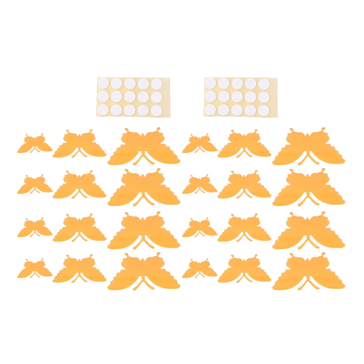 2set Luminous Stickers PVC Material 3D Stereoscopic Insect Patterns Easy Detachable Orange 3 Size Wall Decal for Room