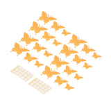 2set Luminous Stickers PVC Material 3D Stereoscopic Insect Patterns Easy Detachable Orange 3 Size Wall Decal for Room