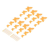 2set Luminous Stickers PVC Material 3D Stereoscopic Insect Patterns Easy Detachable Orange 3 Size Wall Decal for Room