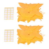 2set Luminous Stickers PVC Material 3D Stereoscopic Insect Patterns Easy Detachable Orange 3 Size Wall Decal for Room - Low Angle