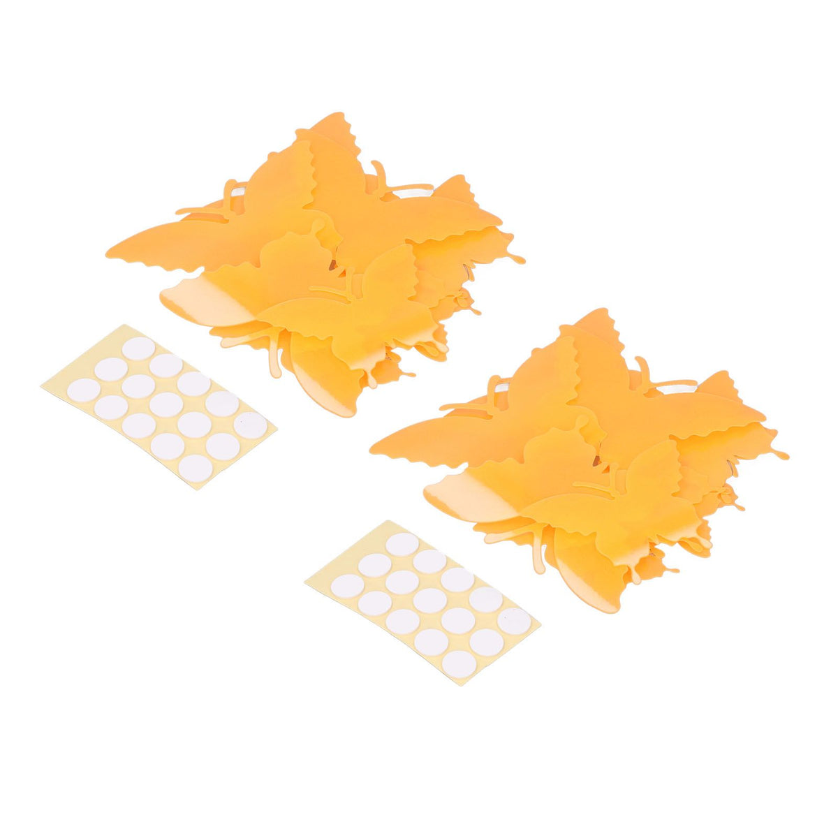 2set Luminous Stickers PVC Material 3D Stereoscopic Insect Patterns Easy Detachable Orange 3 Size Wall Decal for Room