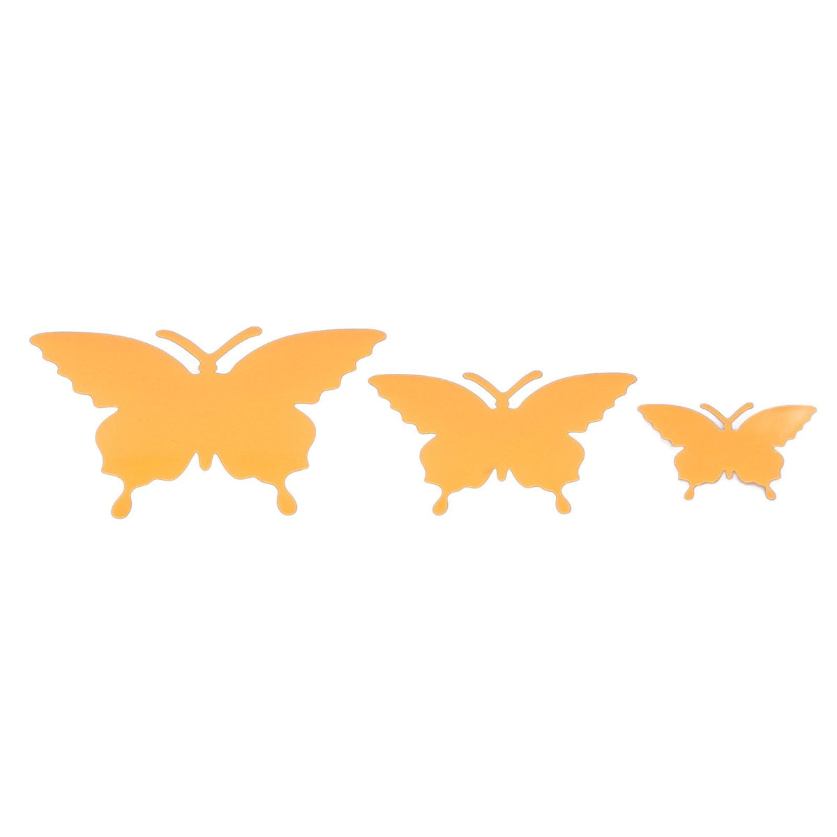 2set Luminous Stickers PVC Material 3D Stereoscopic Insect Patterns Easy Detachable Orange 3 Size Wall Decal for Room