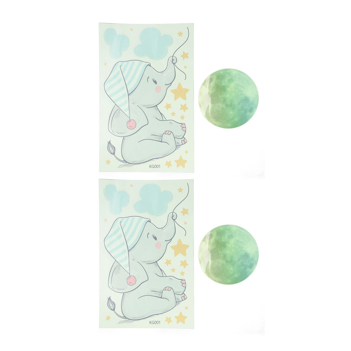 2Set Luminous Wall Sticker DIY Glowing Wall Decals Self Adhesive Wall Paper for Bedroom