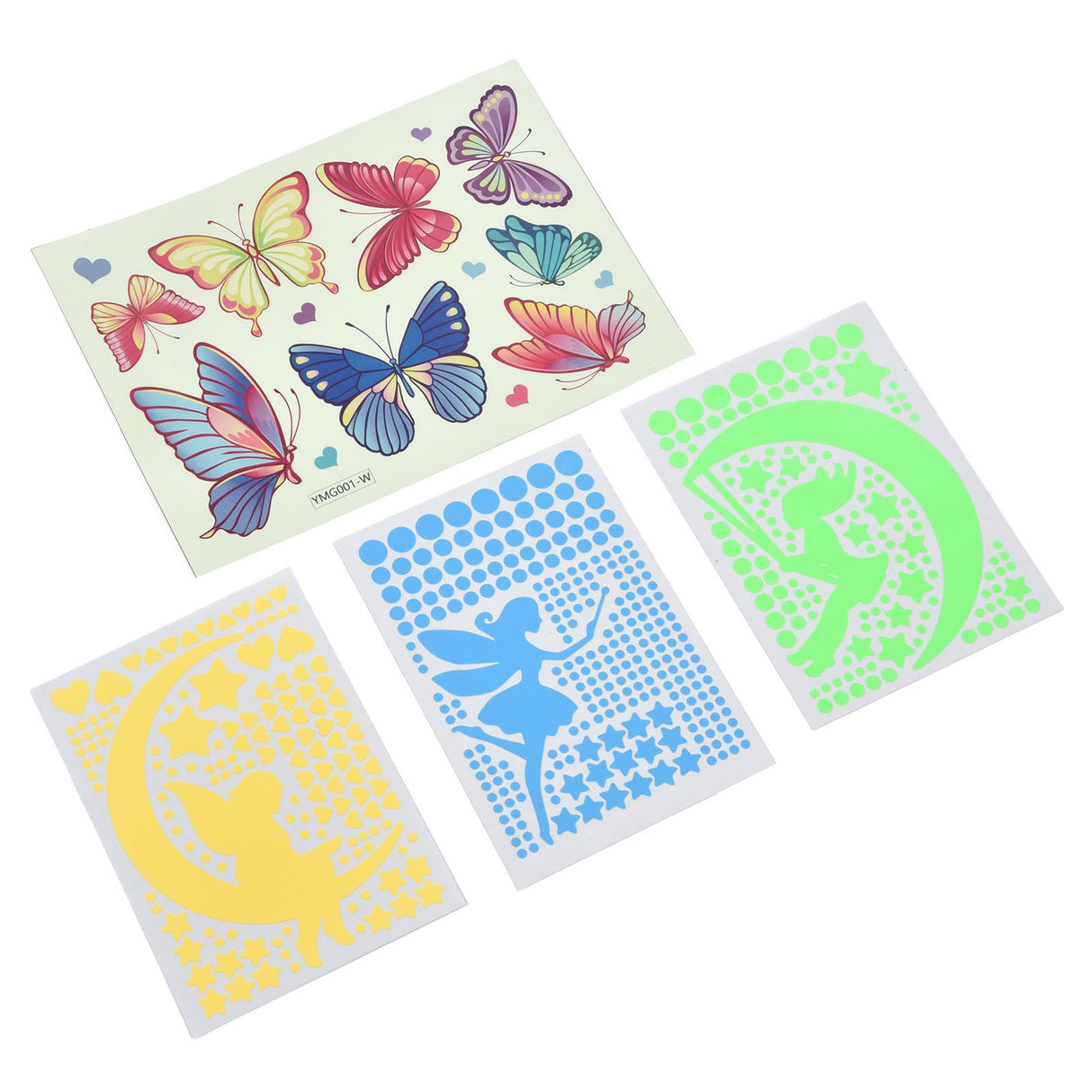 4Pcs Wall Stickers PVC Material Self Adhesive Luminous Design Cute Exquisite Wall Paper Decor