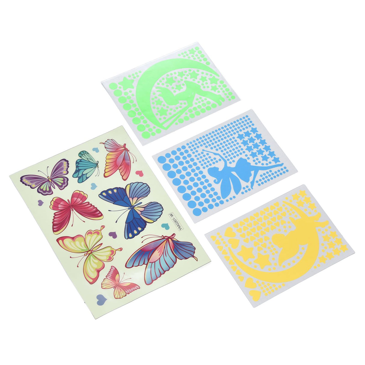 4Pcs Wall Stickers PVC Material Self Adhesive Luminous Design Cute Exquisite Wall Paper Decor