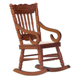 Dollhouse Miniature Chair Exquisite Details Bright Color Miniature Dollhouse Wooden Furniture for 1:12 DollhouseBrown