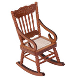 Dollhouse Miniature Chair Exquisite Details Bright Color Miniature Dollhouse Wooden Furniture for 1:12 DollhouseBrown