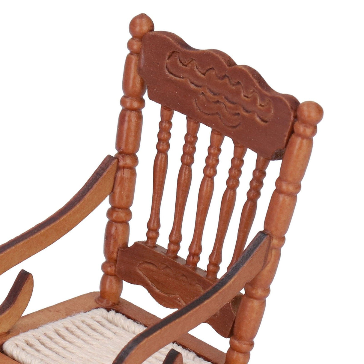 Dollhouse Miniature Chair Exquisite Details Bright Color Miniature Dollhouse Wooden Furniture for 1:12 DollhouseBrown